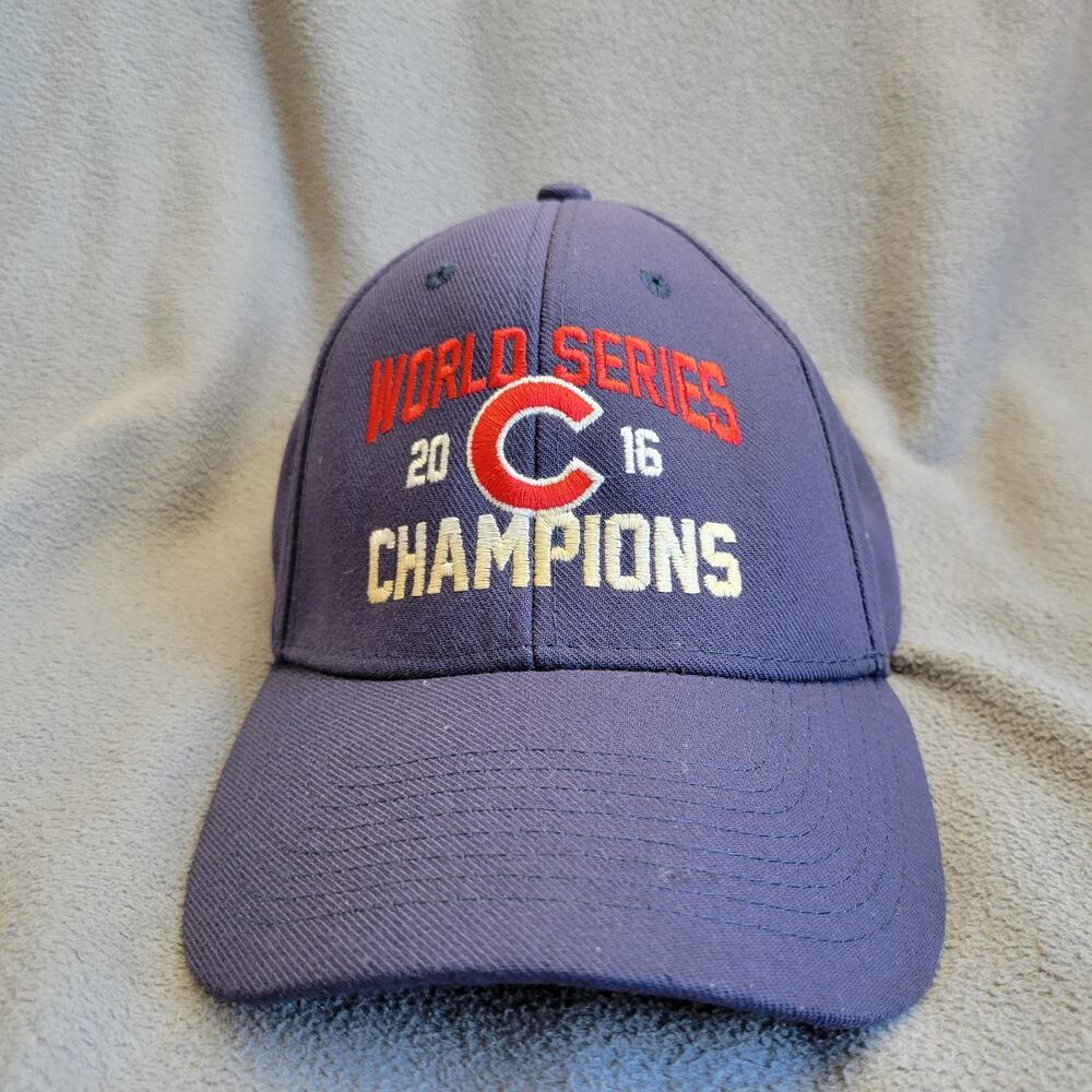 CHICAGO CUBS Hat Cap Blue 2016 World Series Champions Logo Adjustable Embroidere